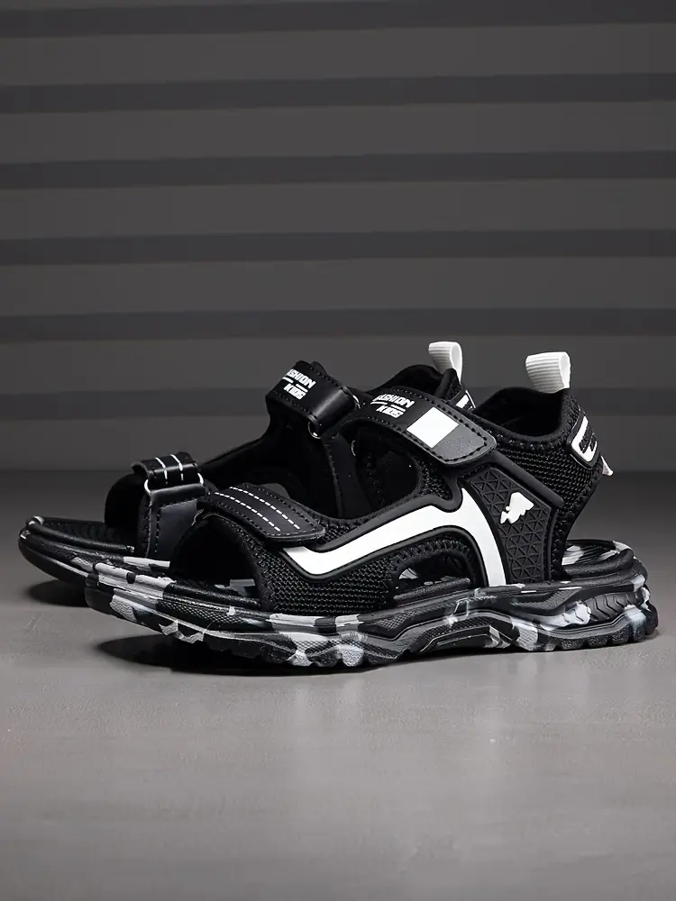 trendy cool camouflage sole open toe sport sandals for boys breathable lightweight sandals for outdoor camping hiking details 3