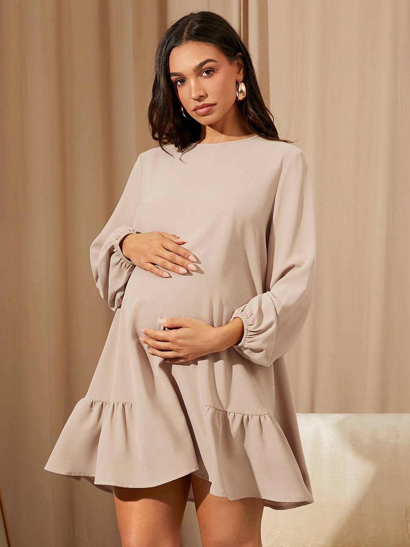 long sleeve white sequin dress Kidman Mini ~ Sprinkle Sequins S ESN-S20878 Color:Ginger long sleeves Women's Dress Sleeveless V