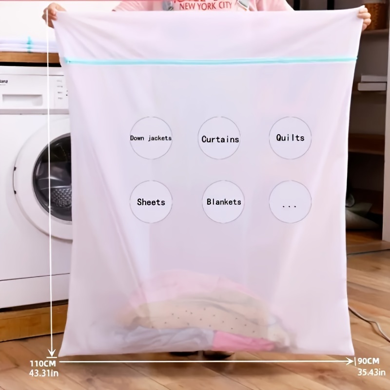 

Thickened Laundry Bags With Zipper Extra Large Laundry Net For Curtains Coats Sweaters Pillows Carpets Towels, Storage Bins For