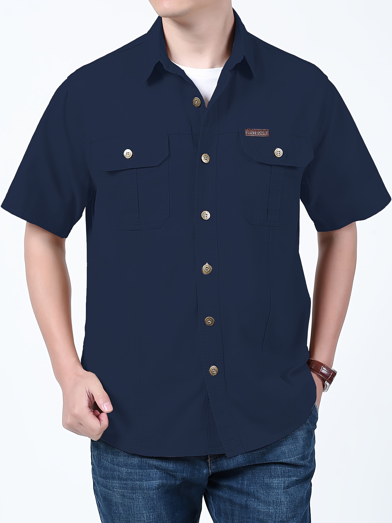 Camiseta Básica Henley Manga Curta Slim Fit Sjons - Sjons Modas
