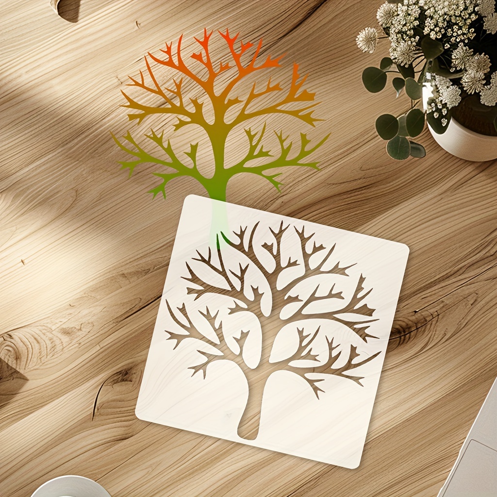 Pochoirs Arbre De Vie Prasacco - 10 Motifs Réutilisables - Pour Peinture Sur Bois, Mur, Toile - DIY Déco