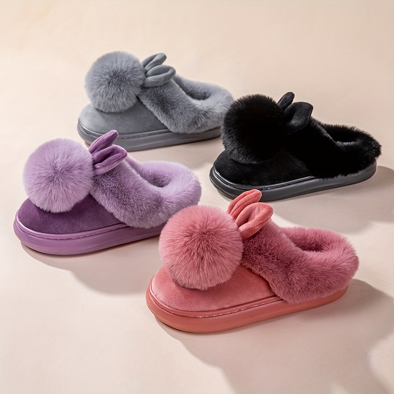 

2024 Women's Fuzzy Slippers, Warm Indoor & Outdoor Slippers For Couples, Soft & Comfortable, Non-slip, Home Slippers