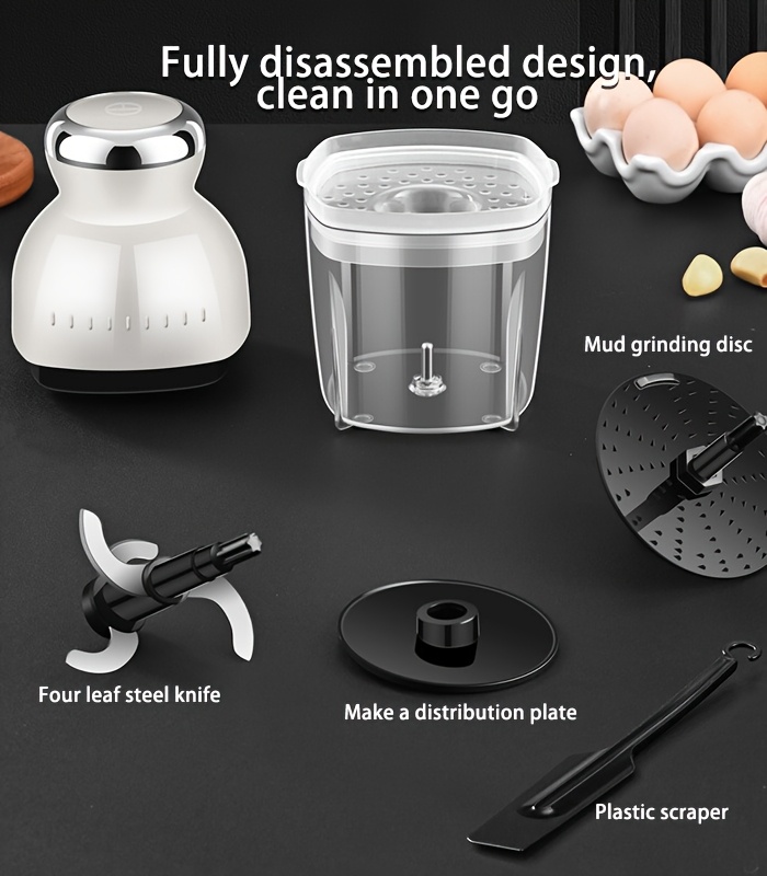 1pc us gauge 110v accessories meat grinder multifunctional mini cooking machine portable stainless steel meat grinder electric meat grinder vegetable cutter suitable for 4 5 people capacity 1 3   body plastic material Product details 5
