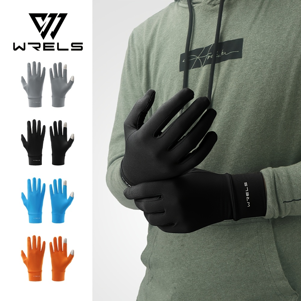 

1 Pair Wrels Touchscreen Gloves For Men, Outdoor Sports Fleece Gloves, Breathable & Sweat-wicking, Polyester Knit Fabric, Pull-on Closure, Machine Washable - Ideal For Cycling, Skiing, Hiking