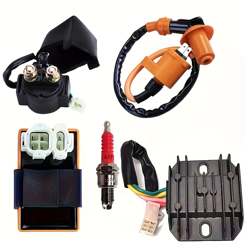 Racing Gy6 Ignition Coil Voltage Regulator Electromagnetic Relay 6-pin Ac Cdi Spark Plug Kit For 50cc 125cc150cc Atv Four-kart Mtow Scooters