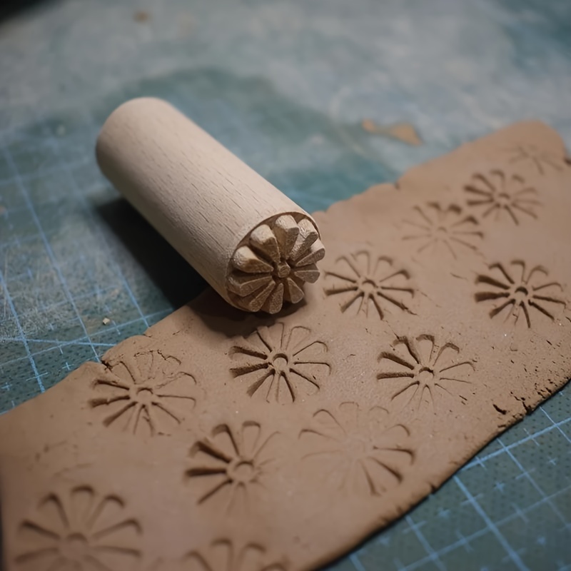 

Mini Daisy Wooden Stamp For Pottery - Clay Embossing Tool, Ceramic Art Supplies