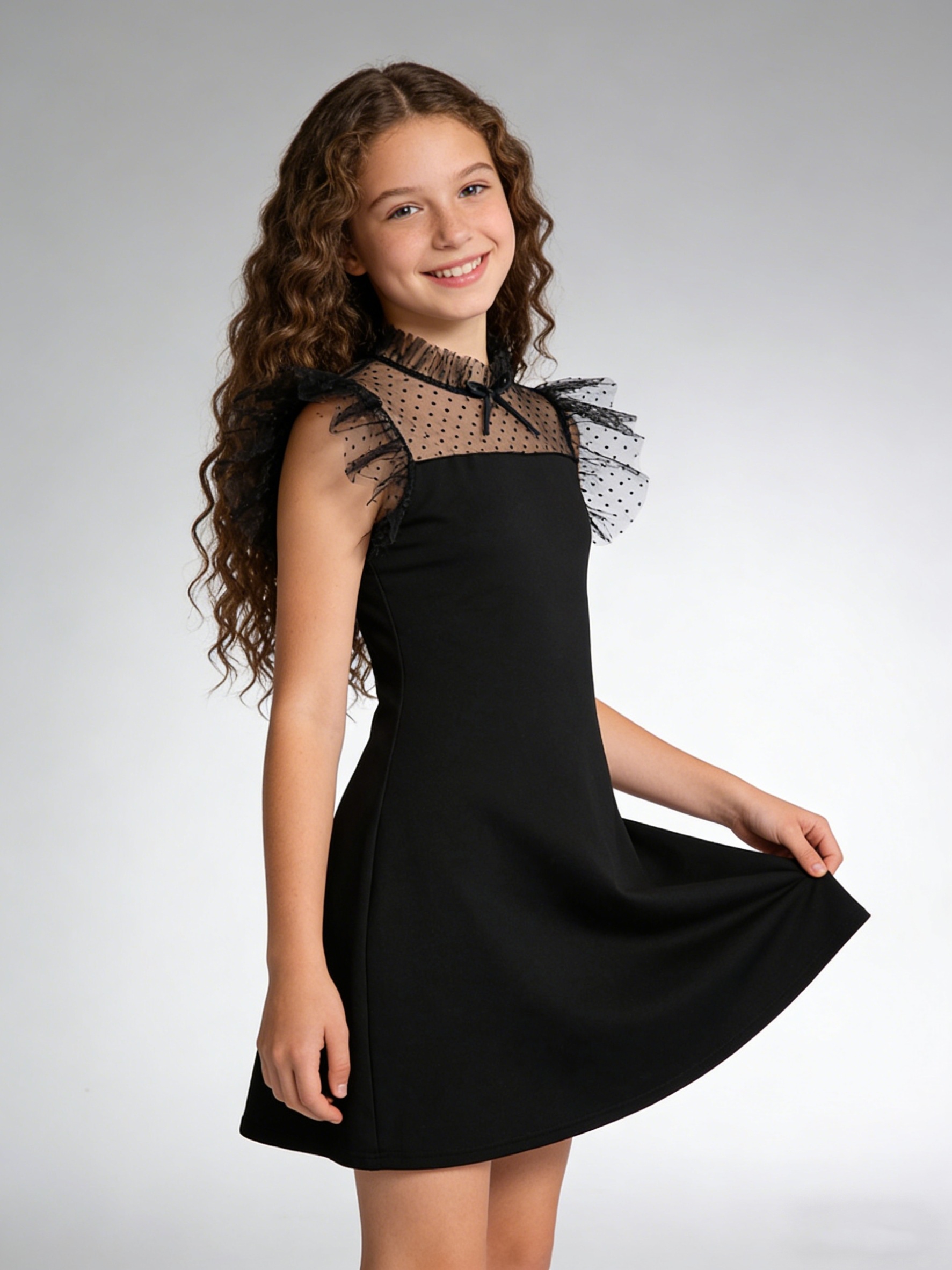black tight dress Long Black Formal Dress with Three-Quarter Sleeves Black / 6