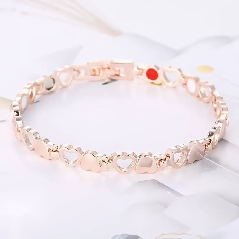 TEMU Retro Elegant Fashion -shaped Link Casual Heart Bracelet