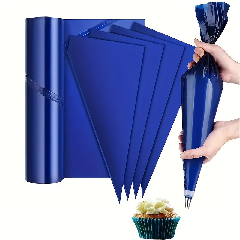 

22 Pack Disposable Piping Bags, Deep Blue Thickened Pvc Cake Decorating Bags, Food Safe Icing Bags For Baking Tools