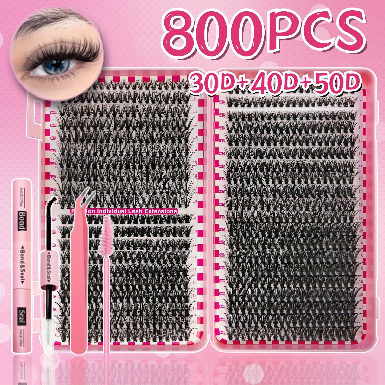 TEMU Livre de Cils DIY Cils Individuels Segmentés en Faux Cils Individuels Effet Naturel Effiloché Effet Œil de Chat Volumineux Multipack pour