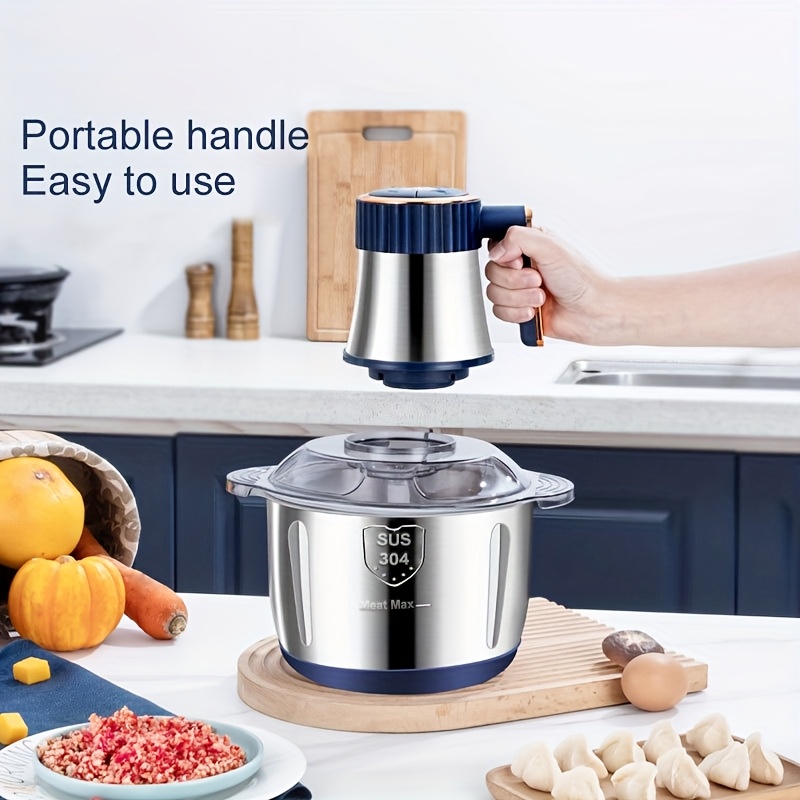 meat grinder, vegetable grinder, electric household noodle machine, cooking machine, one  , 5-blade, stainless steel cup, multifunctional, can mix garlic paste, meat filling,   food, fruit puree Product details 3