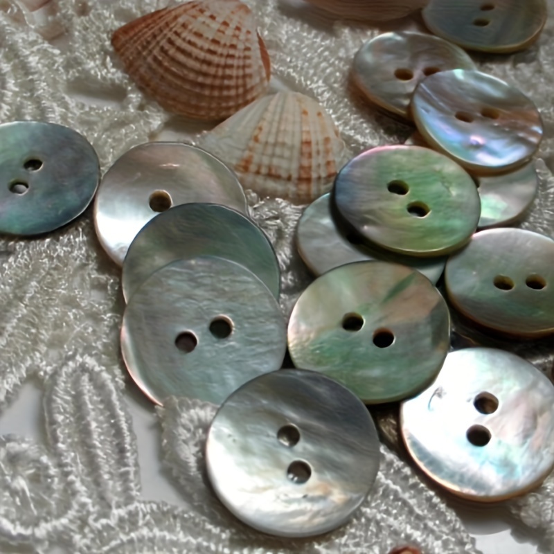 

100pcs 10mm Natural Shell Sewing Buttons, Dual Hole, Assorted Colors - Ideal For Crafts & Apparel