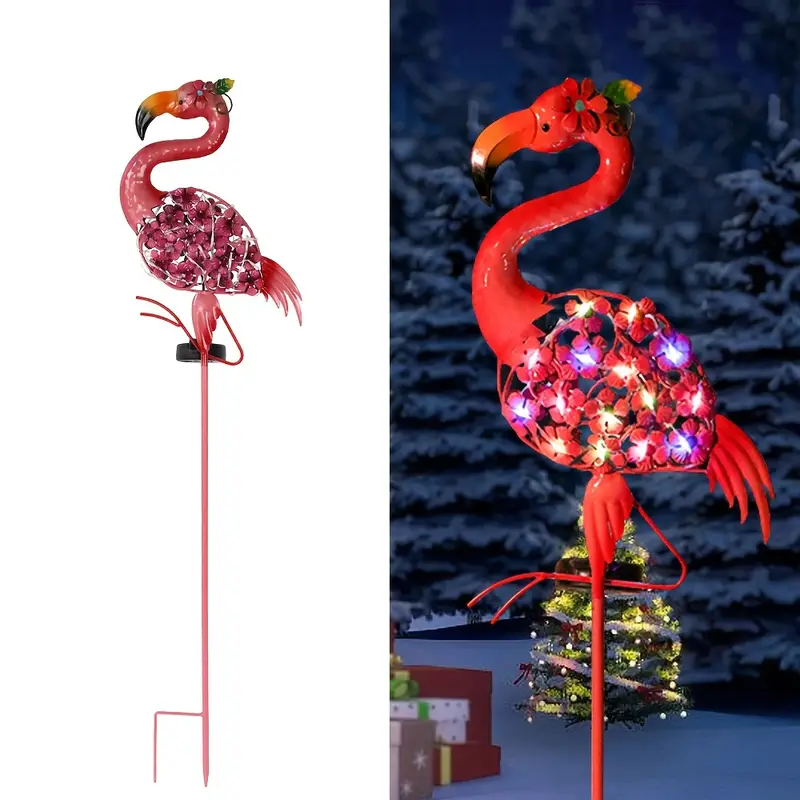 Zonne-energie Dansende Flamingo – Schuddend Hoofdornament Voor Auto-dashboard Of Bureau, Leuk En Milieuvriendelijk
