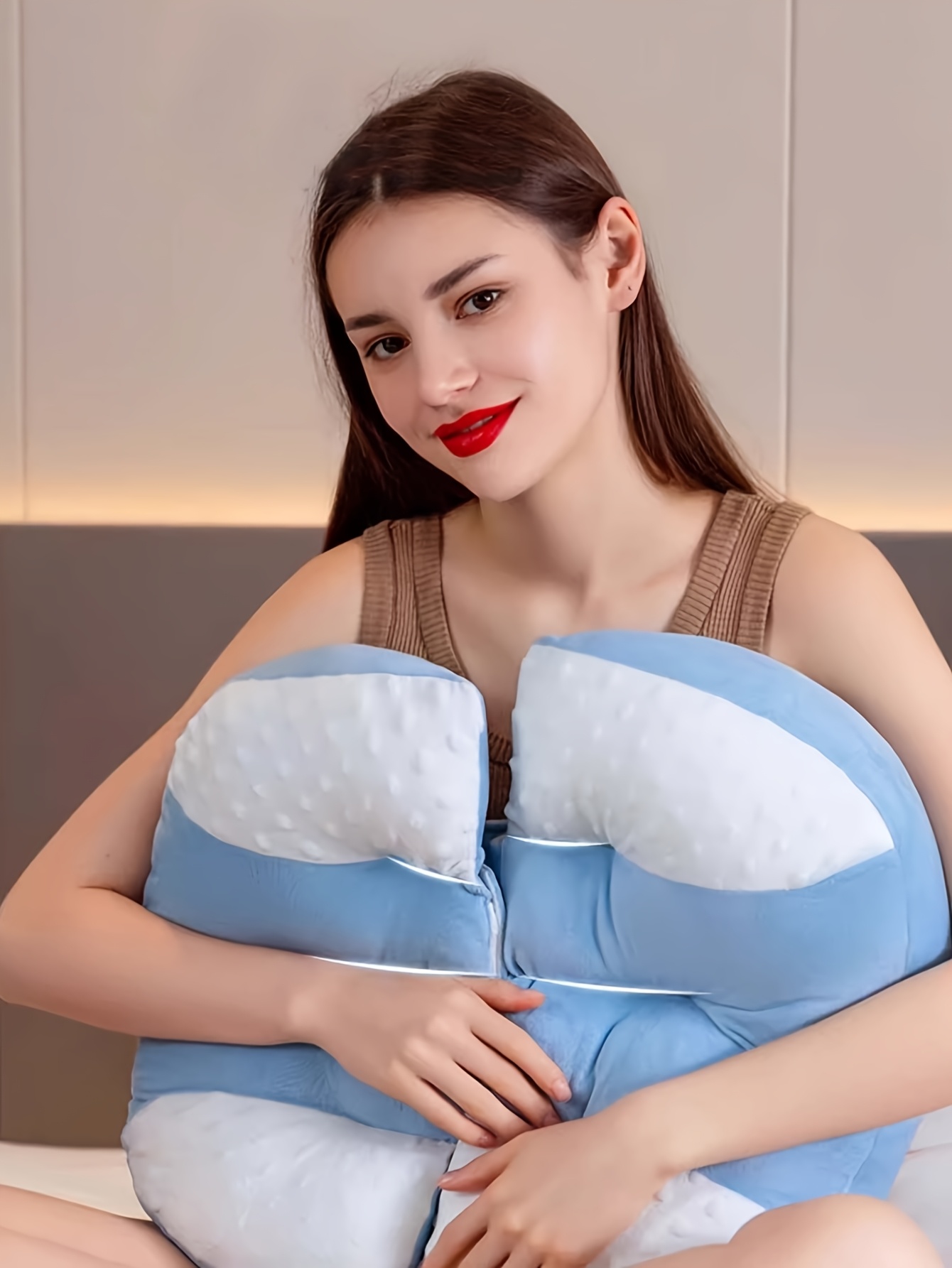 1pc   u shaped maternity pillow adjustable lightweight polyester fiber medium soft back support portable flexible essential pregnancy   accessory details 11