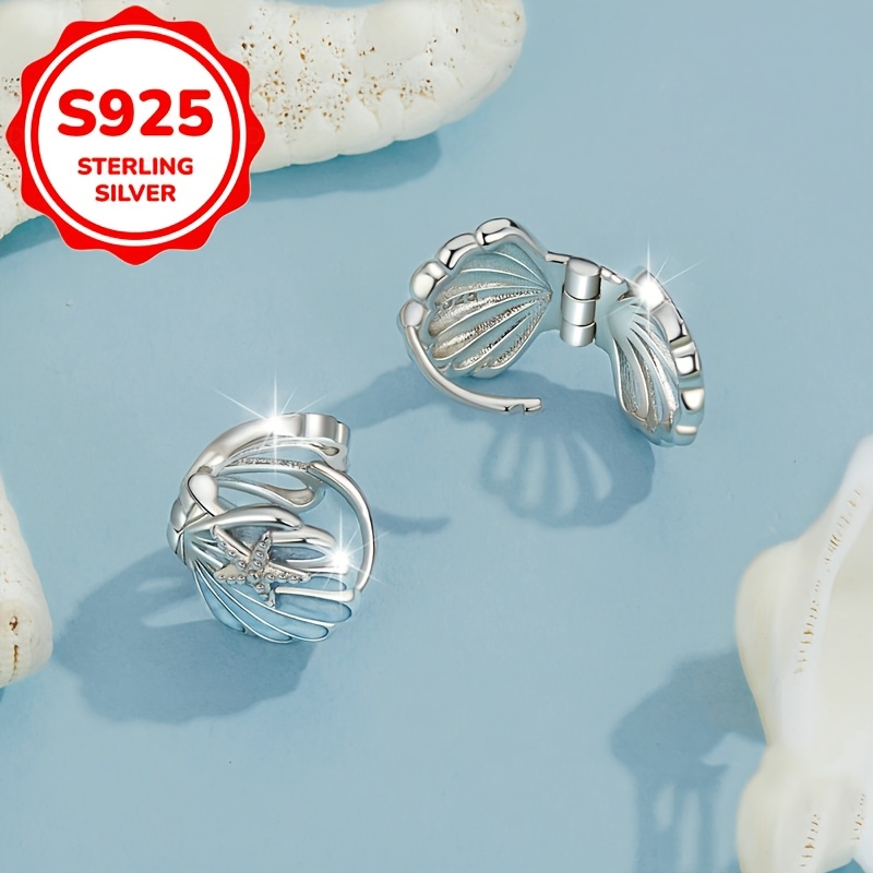 2pcs S925 Silver Starfish Shell Earrings — Romantic Gift