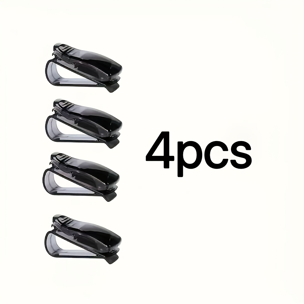 E-shop 4-tlg. universelles multifunktionales Auto-Sonnenblenden-Clip-Set, Brillenhalter & Karten-Organizer-Clip für im Auto,