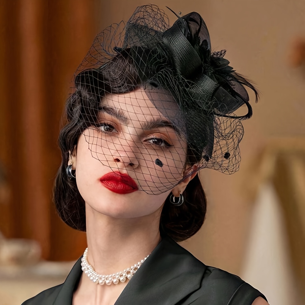1pc fascinators hats 20s 50s hat pillbox hat tea party - Temu display picture 3