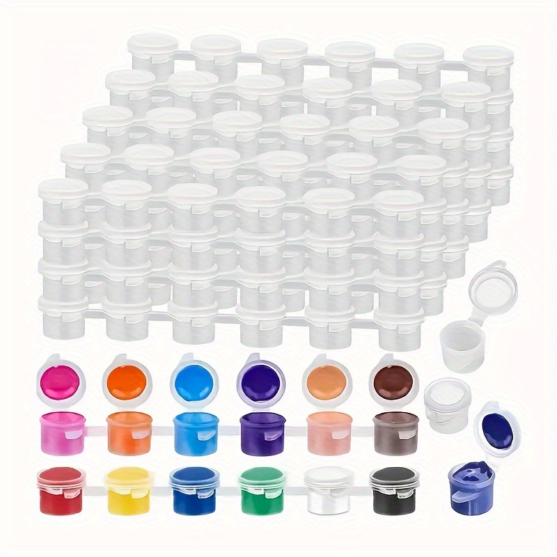 

60pcs Transparent Paint Mixing Trays With Lids - Pp Material Acrylic - Mini Palette For Mixing And Storing Diy Paints For Artists And Hobbyists