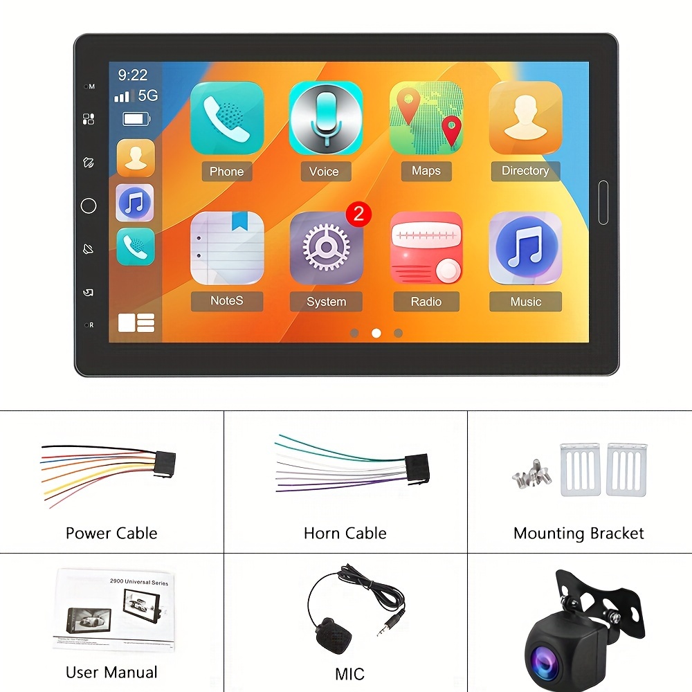 TEMU Hikity Single Din 10.1'' Car Stereo With Carplayer&for Auto Car Radio Support Fm Radio//steering Wheel Control  Hd Rear Camera Optional