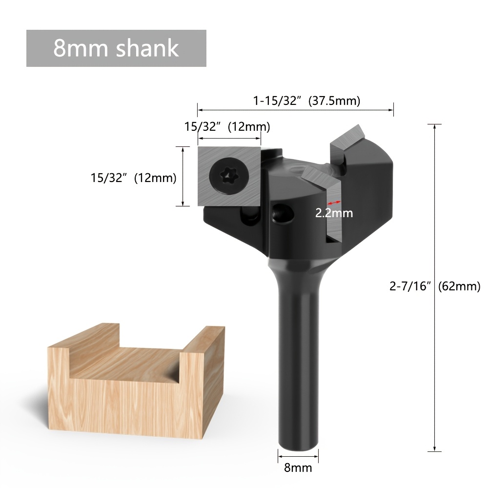1/4,8mm,or 12mm Shank Router Bit With Milling Cutter Cemented Carbide Woodworking Bit Insert-style Spoilboard Indexable Drill