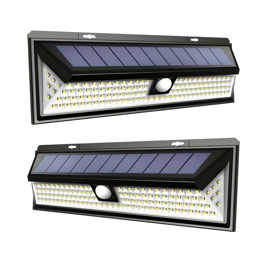 TEMU 2pcs Solar Wall Light With 118led Safety Lights: Suitable For Courtyard Fences, Gardens, Garages And Stairs, With Induction And Adjustable ,