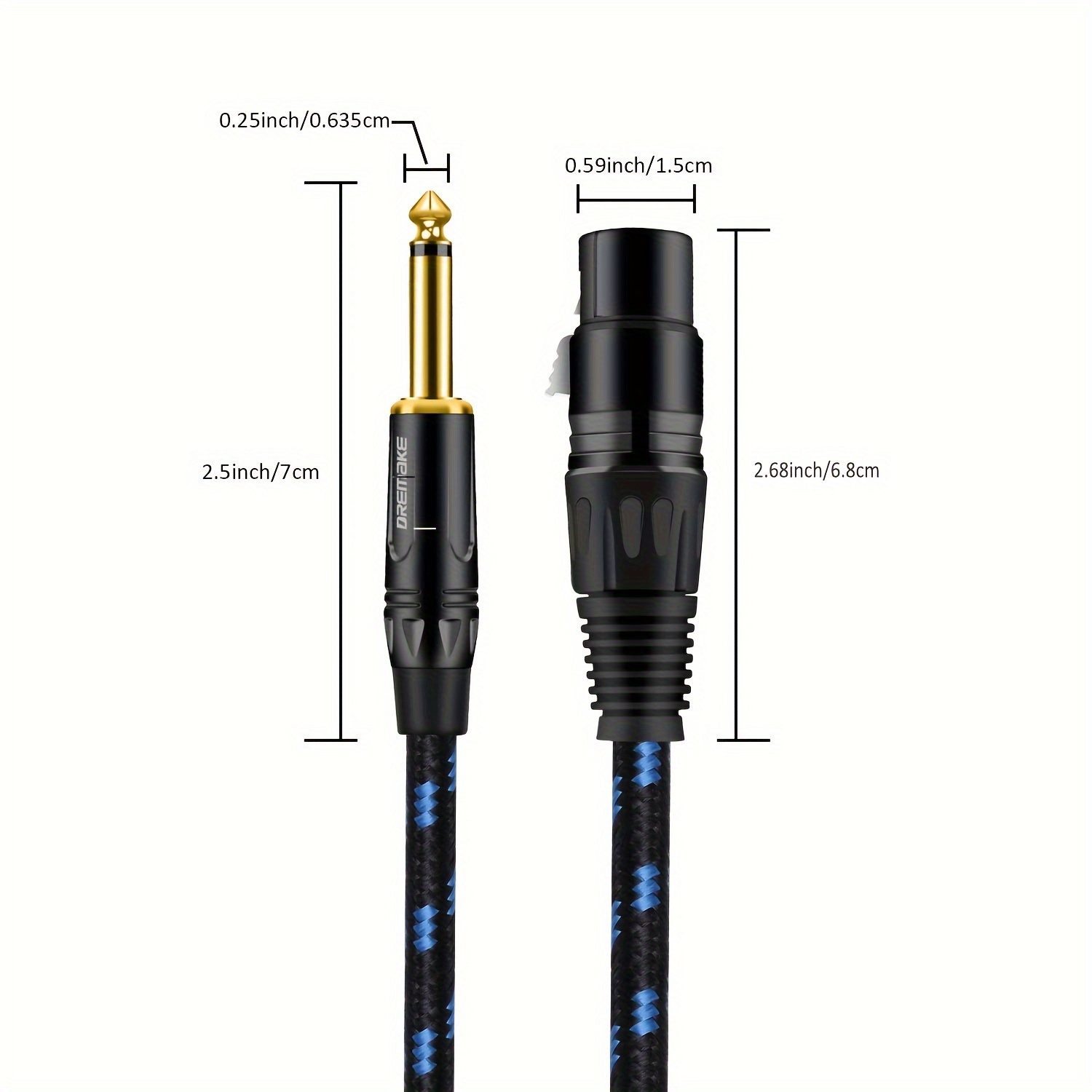 XLR (F) - TRS 6.35mm Jack Pro Cable, 10m