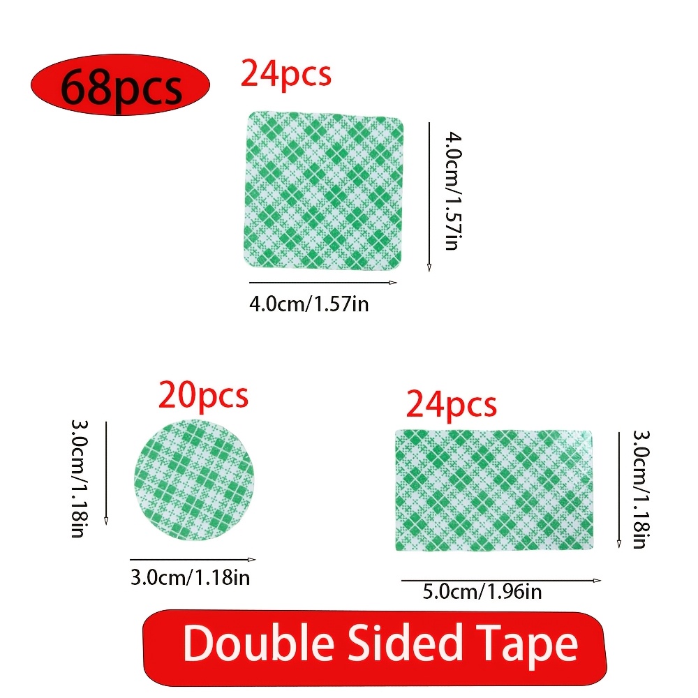 TEMU White Double Sided Adhesive Tape Strong Heavy Duty Mounting Tape Eva Foam Pads Sticky 3 X 3 Cm/4 X 4 Cm/5 X 3 Cm Rectangle For Home Car Walls