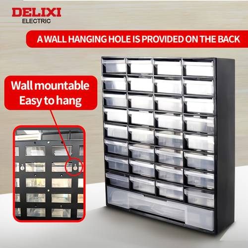 electric multifunctional tool cabinet with 33 detachable drawer boxes multi compartment storage box made of pp material suitable for storing desktop or wall mounted hardware parts crafts beads or tools
