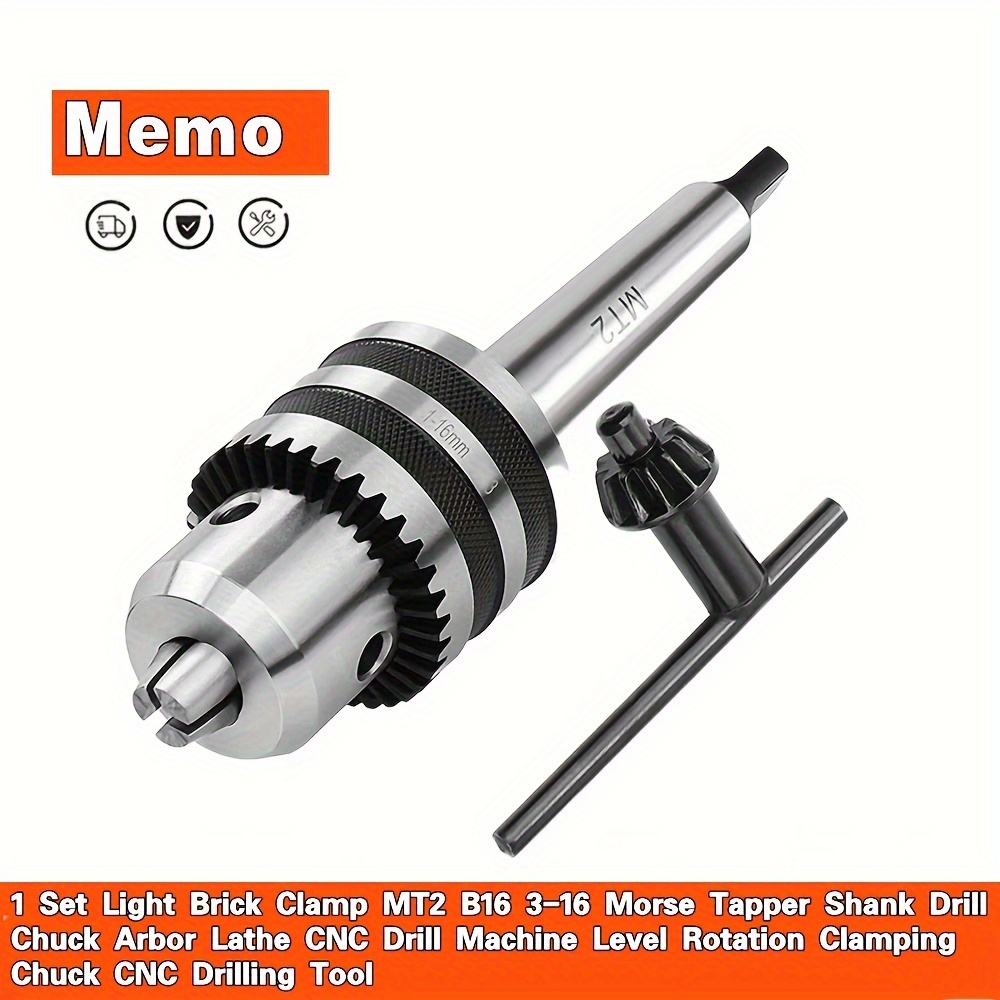 

1 Set Light Brick Clamp Mt2 B16 3-16 Morse Tapper Shank Drill Chuck Arbor Lathe Cnc Drill Machine Level Rotation Clamping Tool - Steel Material