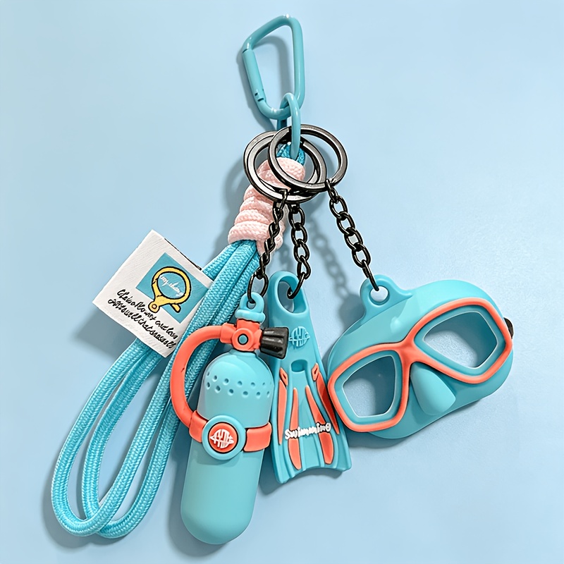 TEMU 1pc Diving-themed Charm, Fins And Dive Mask Keychain, Sports Couple's Pendant Keyring, Diving Accessory Charm, Bag Charm, The For Mother's Day,