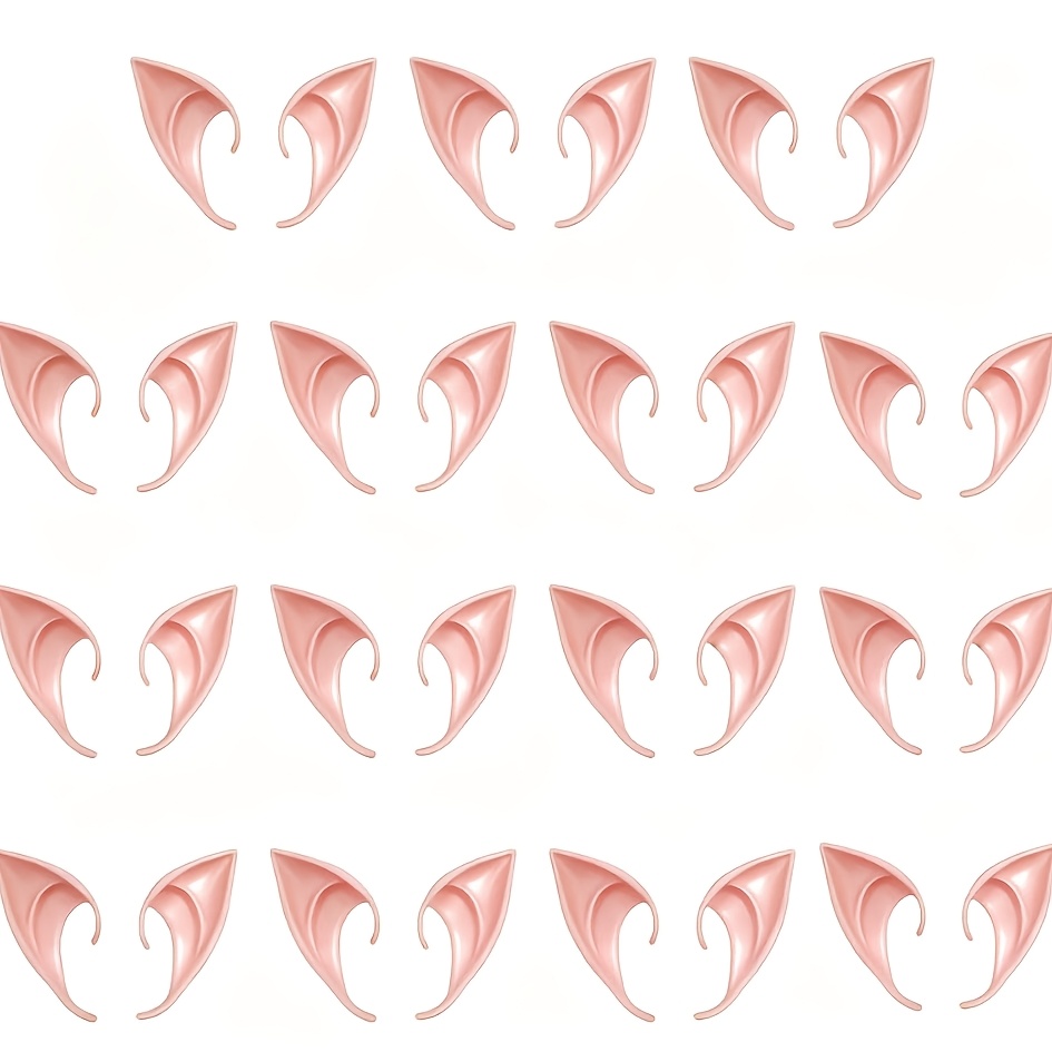 TEMU 30pcs Soft Elf Ear Costume Additions, Realistic Pointed Fairy Ears, Suitable For Role-playing, Halloween Costumes, Fantasy Role-playing, And