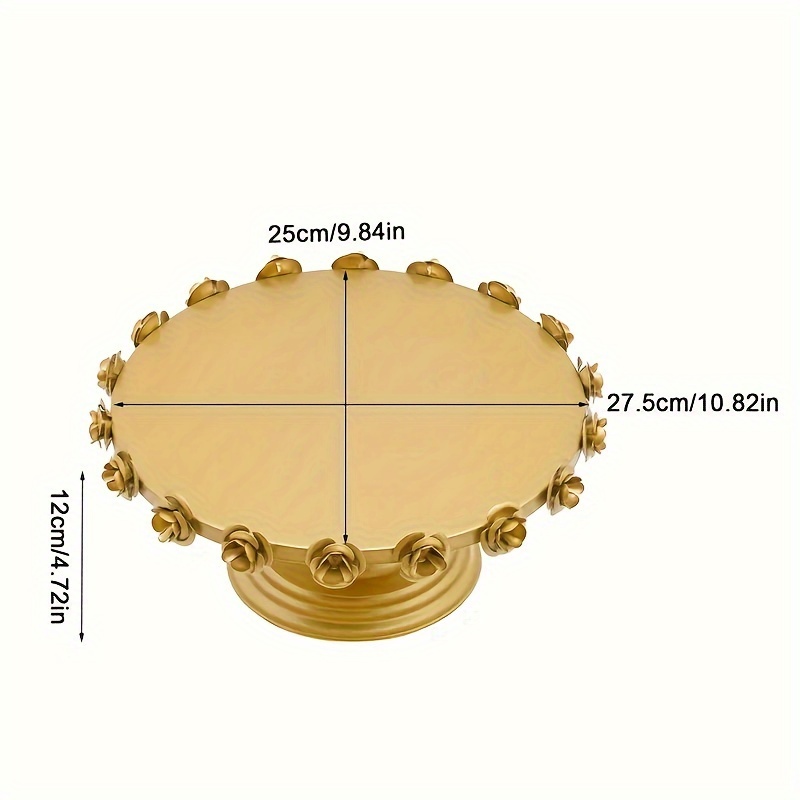 Rose-bordered Cake Stand Round Cake Plate Cupcake Tray Suitable For Birthday Parties Baptism Afternoon