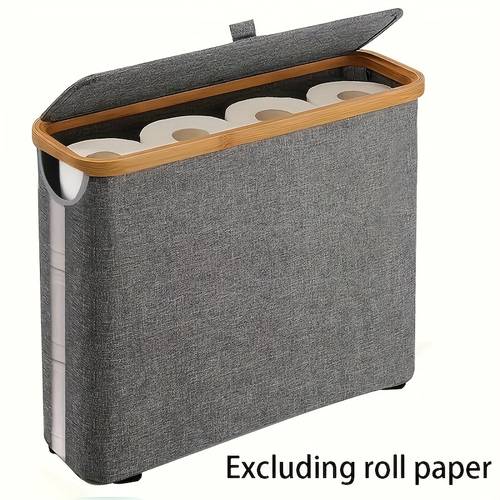 toilet paper storage basket papers container with bamboo lid medium toilets holder for up to 12 rolls toilet paper storage cabinet for bathroom multi functional collapsible storage basket toilet paper storage containers