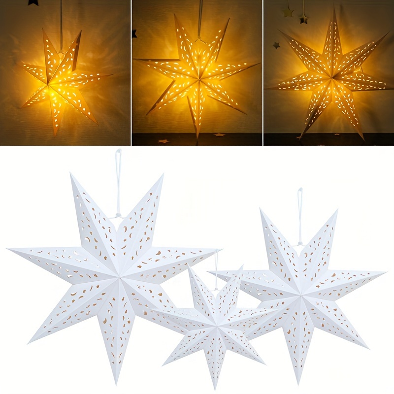 

1pc, Hanging Without Light,white Hollow Out Star,ramadan Decoration For Home,eid Table Decor, Party Hanging Ornament,ramadan Eid Al Decor