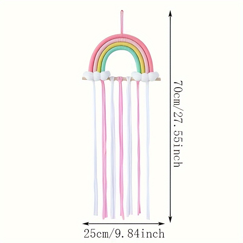 Image of Decorative, Rainbow Hair Clip Organizer - Perfect Bowknot Storage For Room Decor, Ideal Gift For Christmas, Halloween, Thanksgiving