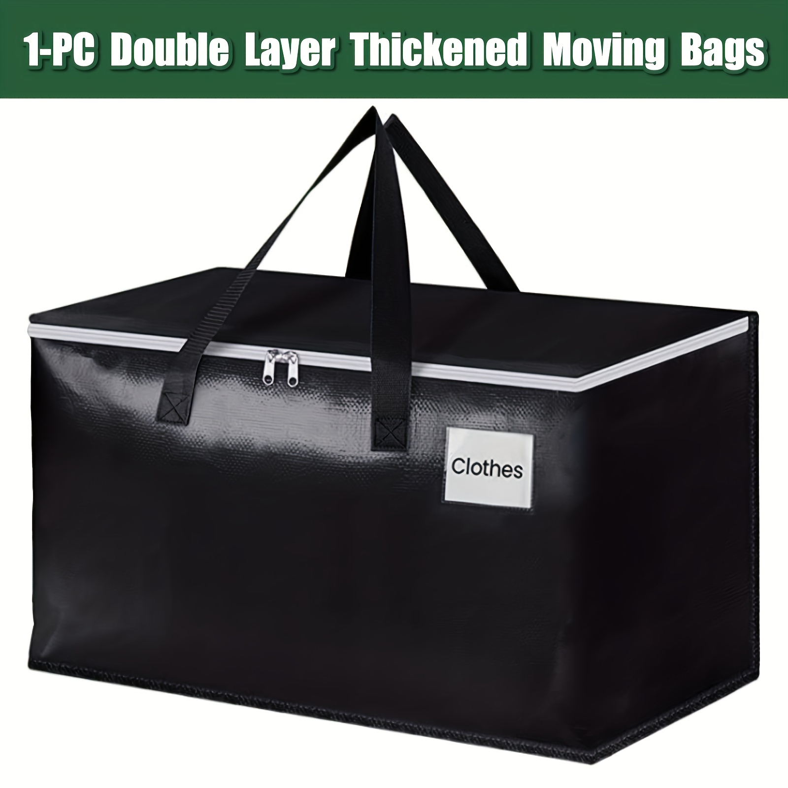 TEMU Moving Box Heavy Duty Moving Bags With Zippers And Handles, Collapsible Moving Supplies, Bearing Capacity 20kg, Space Saving, Alternative To Moving Boxes, Storage For Packing & Moving Storing