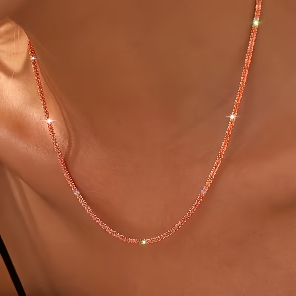 Women's Vintage Rose Gold Cabbage Chain Necklace — Birthday Gift