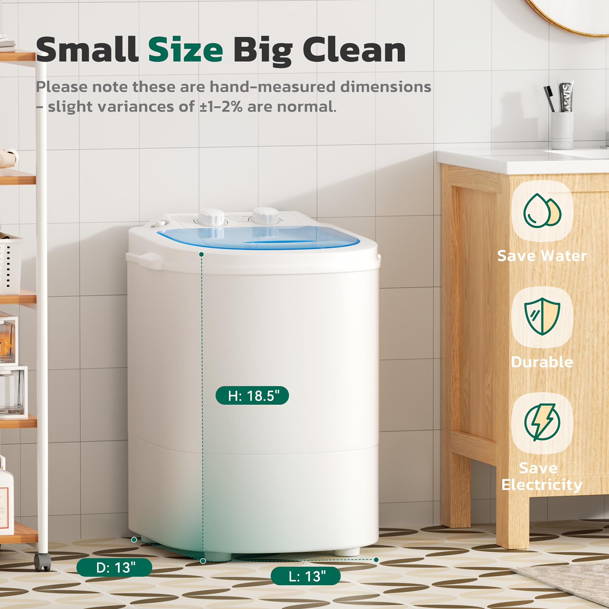 6.6 Lbs Mini Washer Machine And Spin Dryer Combination,, Compact Laundry Solution, Portable Washing Machine, Single Tub Laundry Small Washer for Apartments, Dorms, RV, Traveling