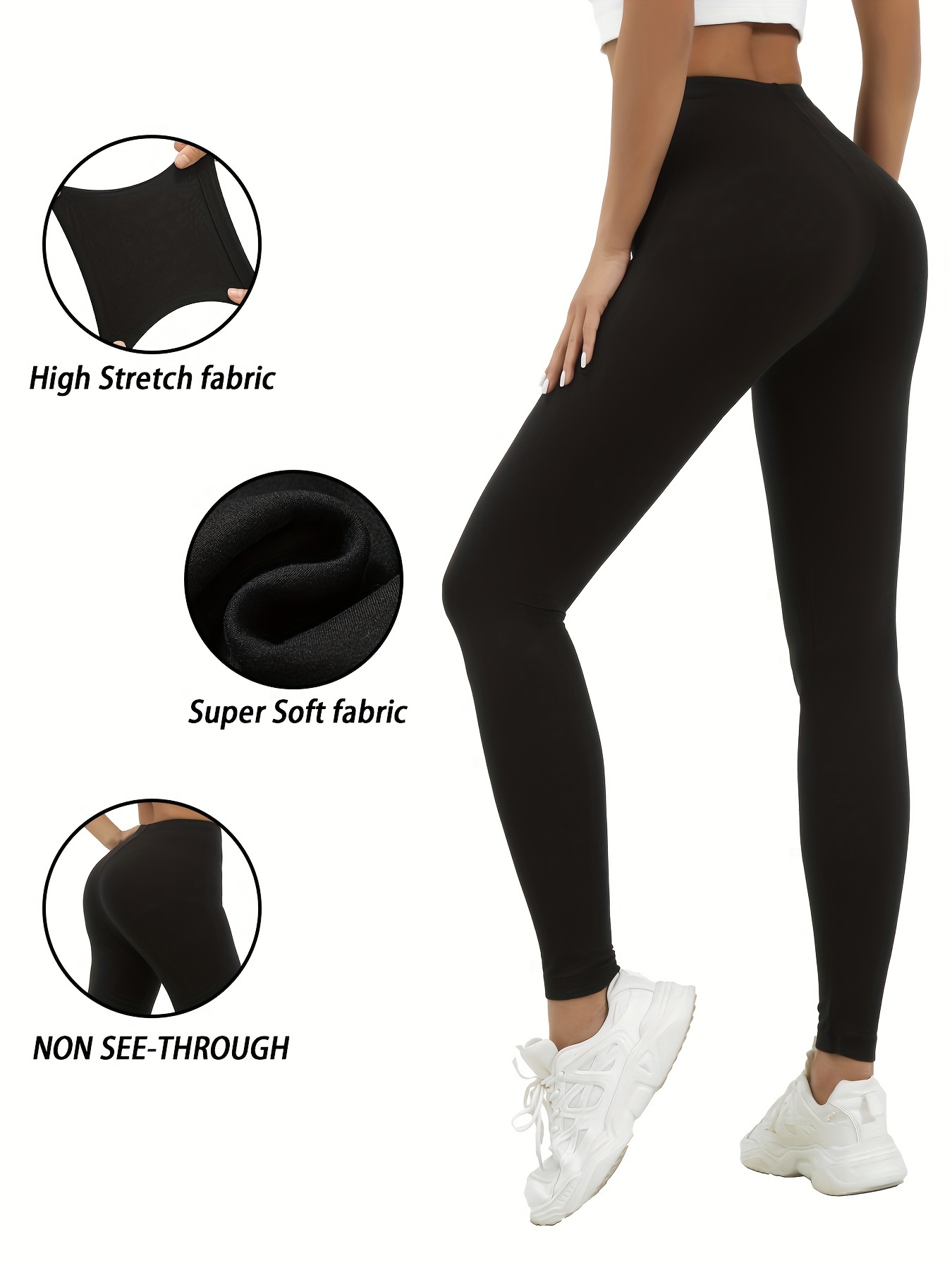 Super Soft Sports Leggings - Black - Ladies