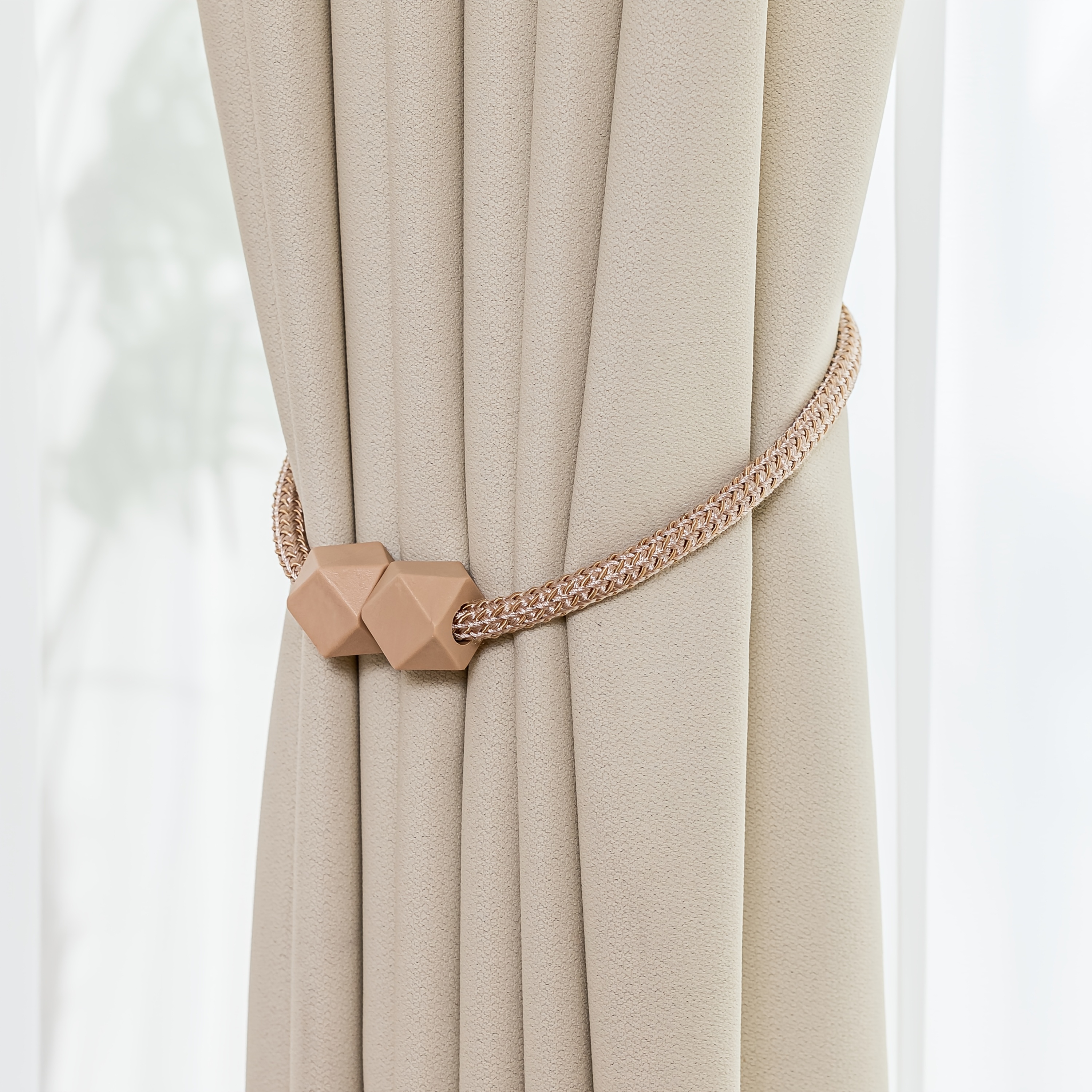 4pcs Modern Magnetic Curtain Tiebacks - Adjustable, Strong Hold for Bedroom & Living Room Decor
