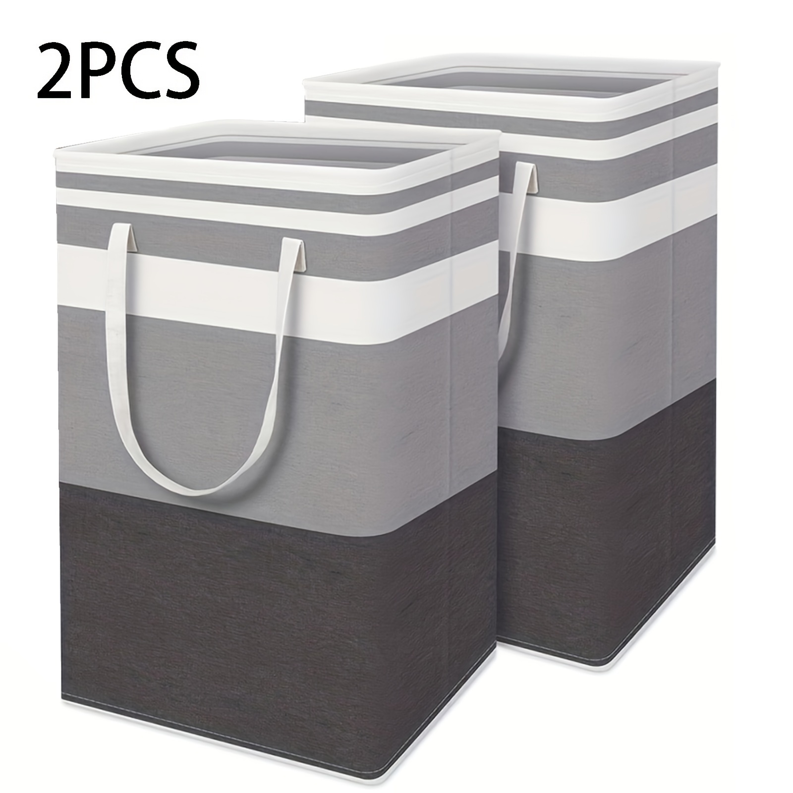 TEMU 2pcs Large Foldable Laundry Baskets With Handles - Waterproof Eva Coating, Bedroom, Dorm & Clothes Storage