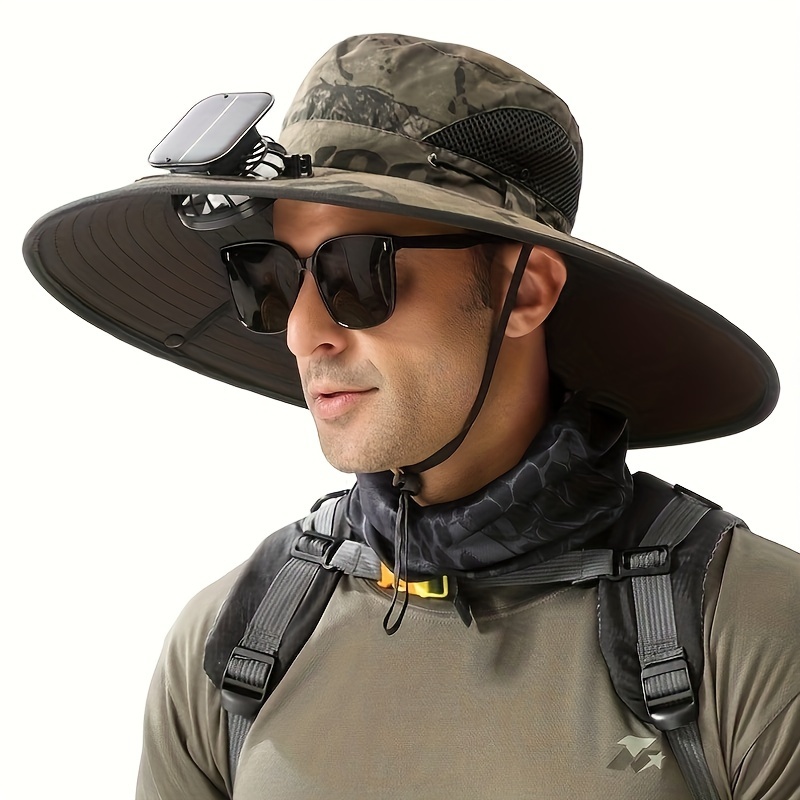 

2024 New Solar Charging Fan Hat Men's Large Wind Cool Hat Cooling Shade Sun Protection Fishing Outdoor Fish Hat