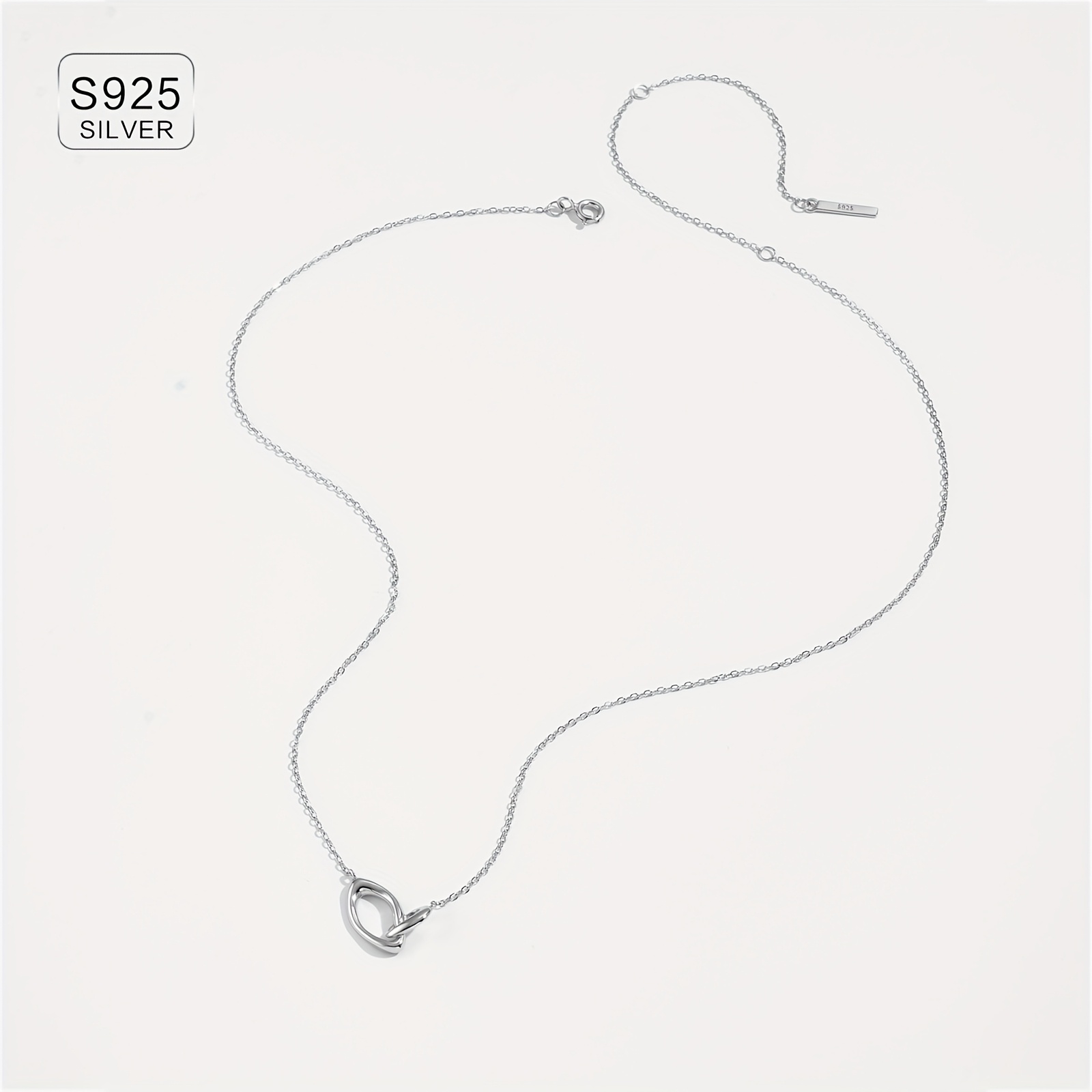 925 Sterling Silver & 18K Gold Plated Interlocking Loop Necklace