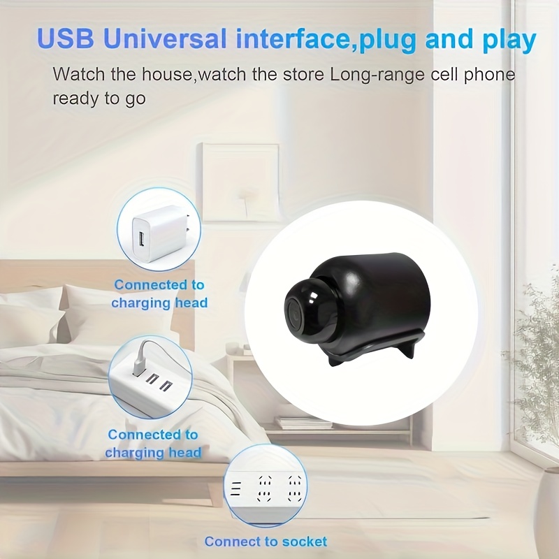Smart Camera Wifi, 1pc Wireless Surveillance Camera, USB Power Supply, Remote monitoring, for Home, Office And Car Security, Visualize Through Mobile Application, Home Surveillance Camera