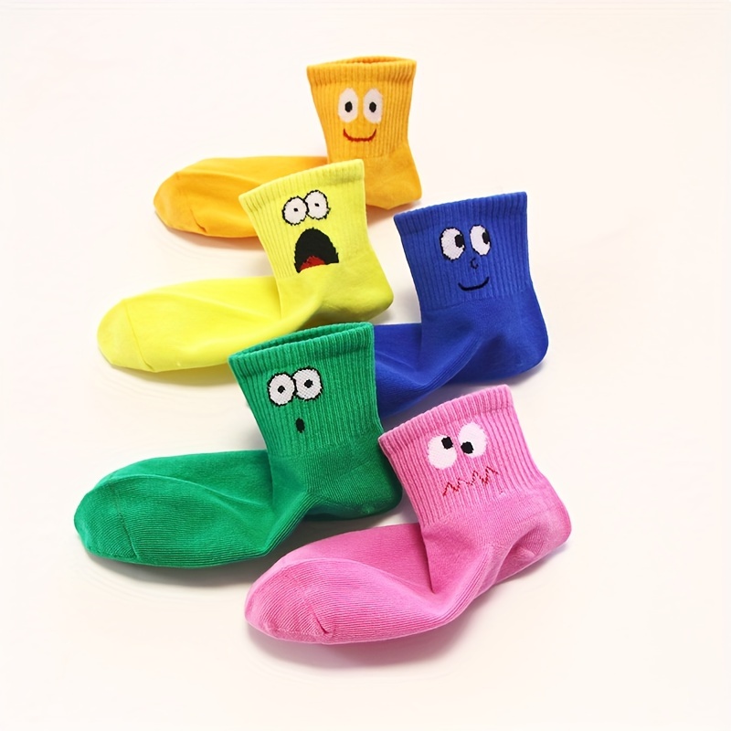 

5 Pairs Of Kid's Fashion Cute Pattern Low-cut Socks, Comfy & Breathable Soft & Elastic Thin Socks For All Seasons Wearing