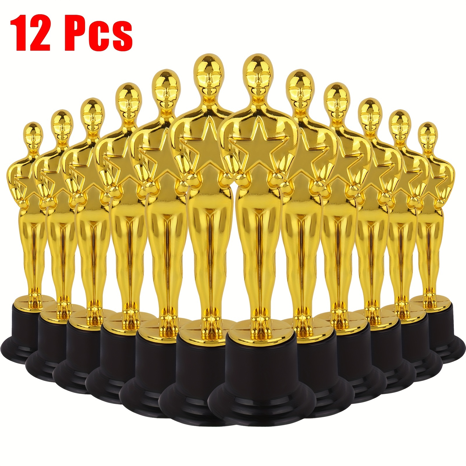 

Golden - 6" Mini Statue Trophies, Pack Of 2/12 - Perfect For Teacher Appreciation, Parties & Ceremonies - Durable Pp Material