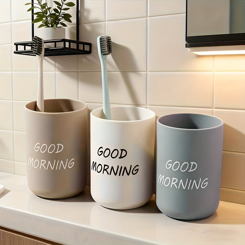   minimalist household mouthwash cup toothbrushing and washing cup   creative toothbrush cup round and durable plastic   design couple toothbrush cup suitable for gifting   lovers    