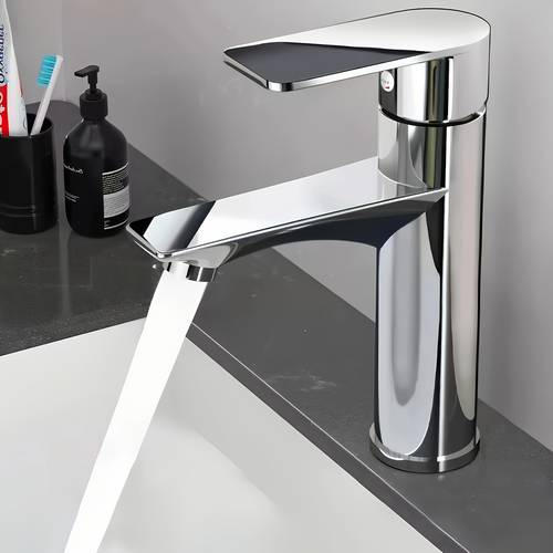 single hole modern chrome bathroom sink faucet with water saving technology hot single handle operation compatible for washbasin vanity durable plated faucet connections included