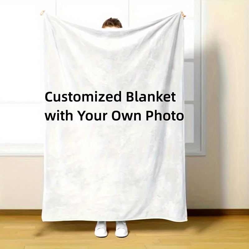 

Custom Photo Flannel Blanket, Personalized Hd Printed Image Throw For Family, , Friends - Warm, -friendly Fleece, Ideal For All , Perfect Gift For Birthdays, Halloween, Christmas