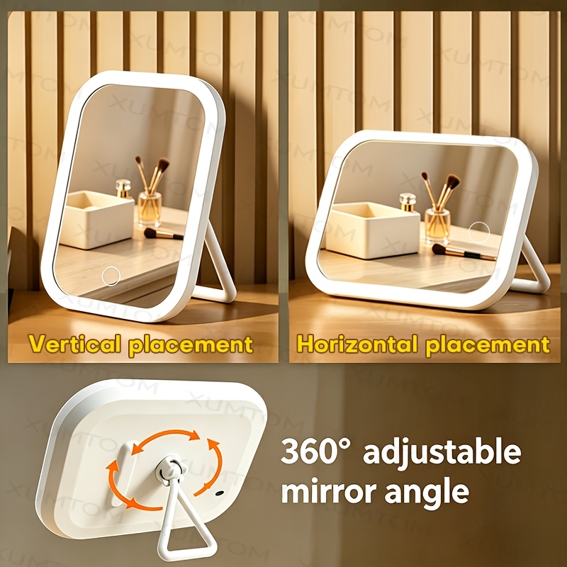 LED Makeup Mirror with 3-Color Smart Adjustable Brightness